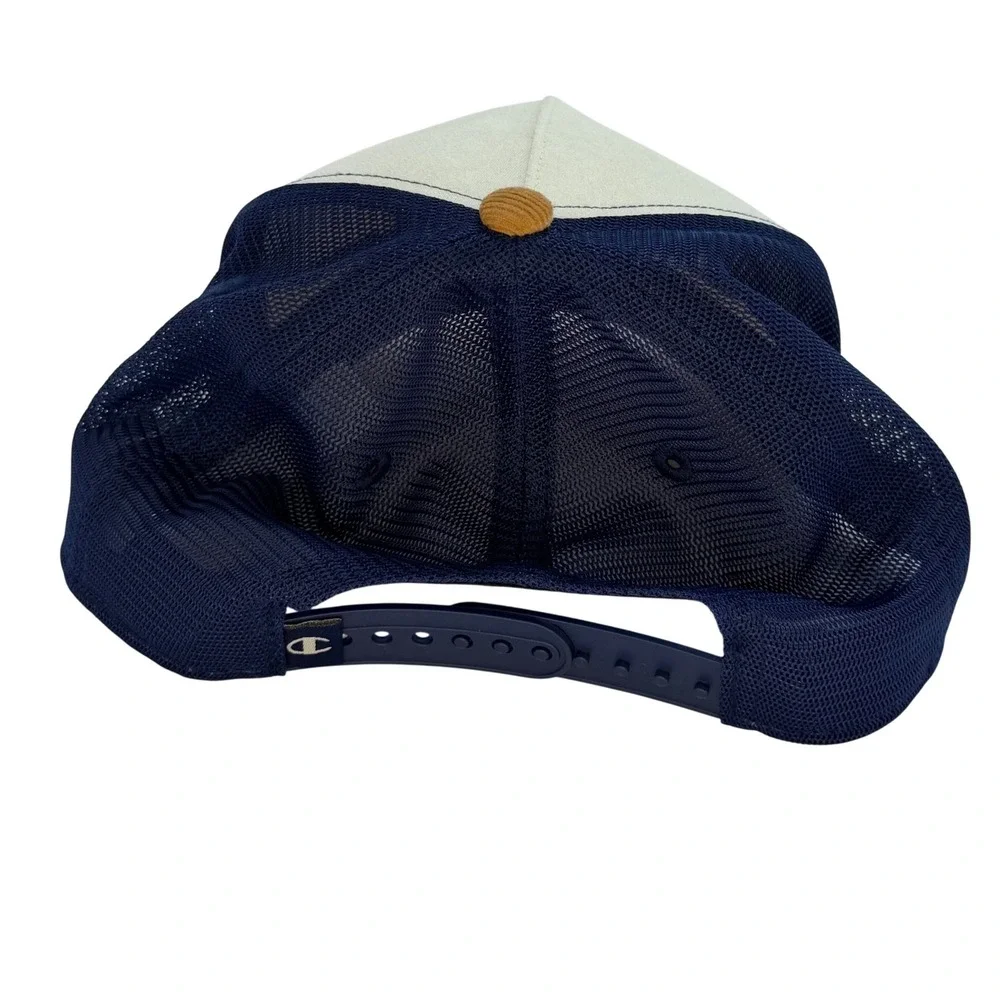 Champion New York Kids Trucker Hat Navy Blue Corduroy Brim Mesh Snapback Cap